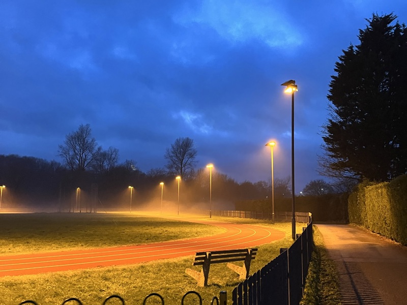 Bridgend Rec at night